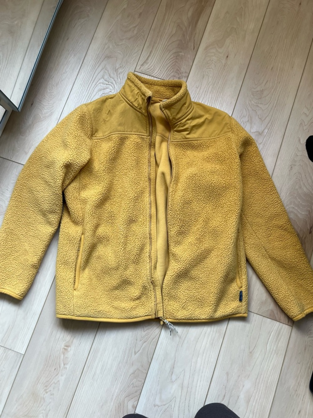 Uniqlo Mustard Sherpa Zip-Up Jacket